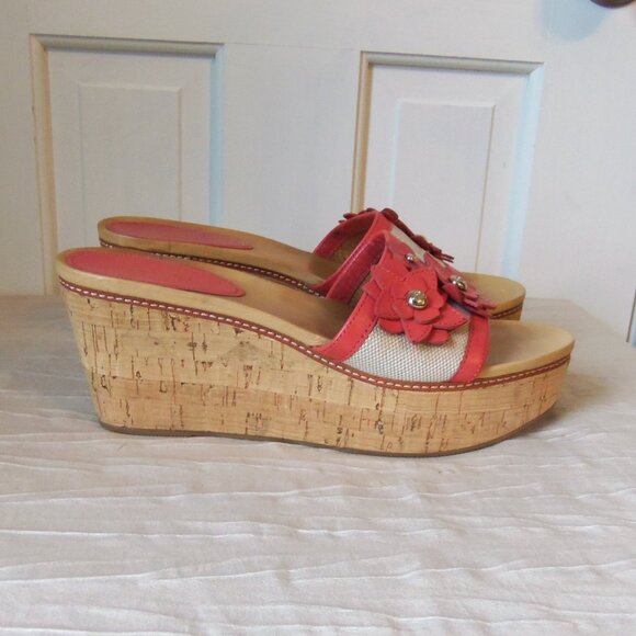 Coach Jesaca Platform Wedge Floral Slides Coras sz 10 - Picture 6 of 16